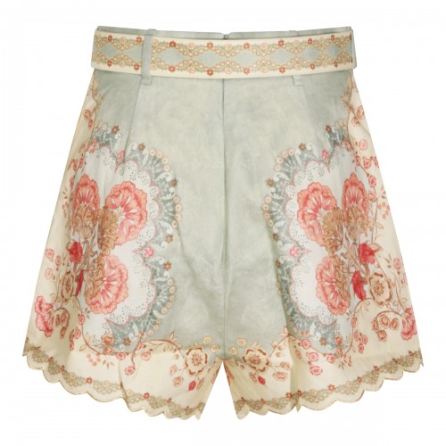 FLORAL LINEN SHORTS