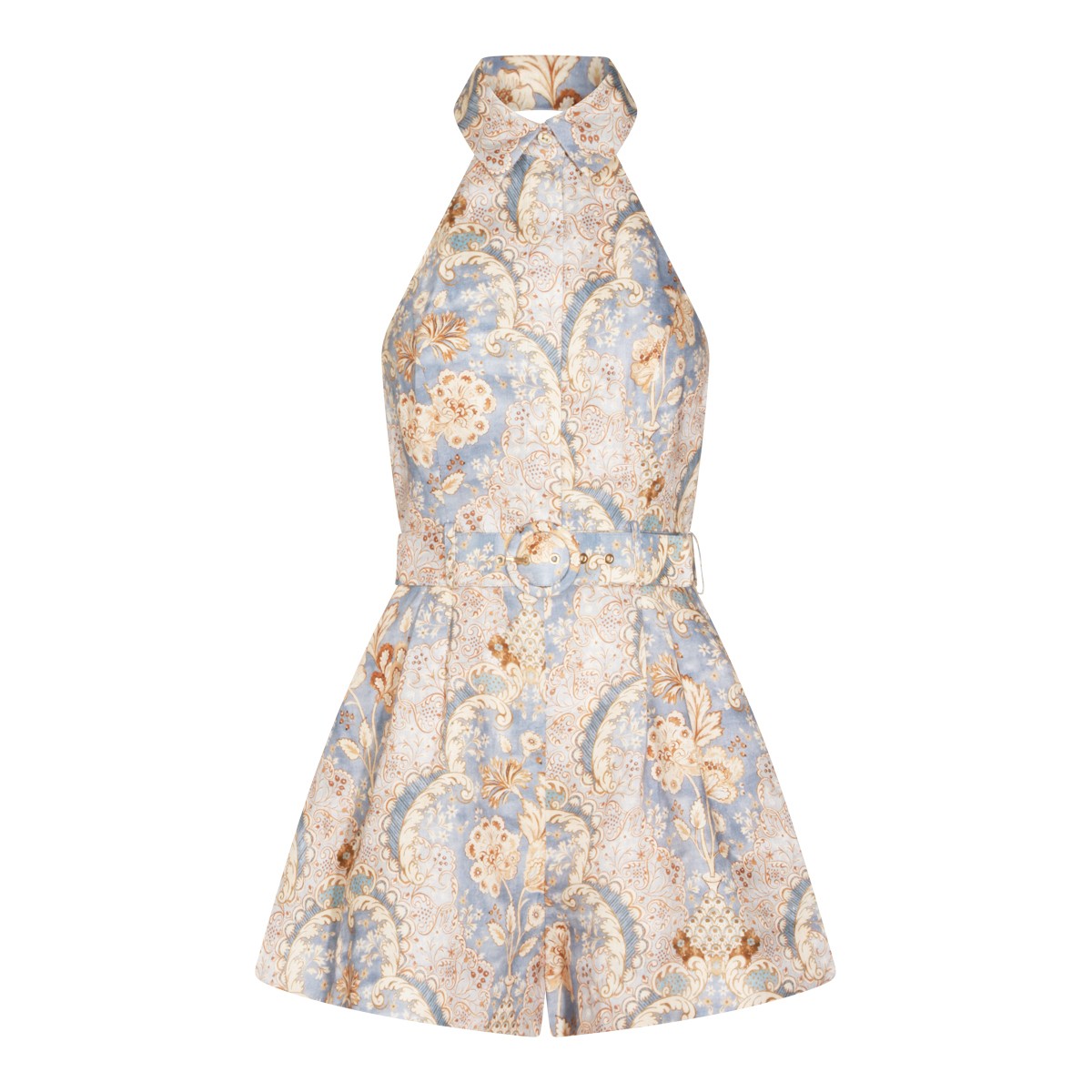 DAMASK DENIM LINEN JUMPSUIT