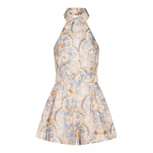 DAMASK DENIM LINEN JUMPSUIT