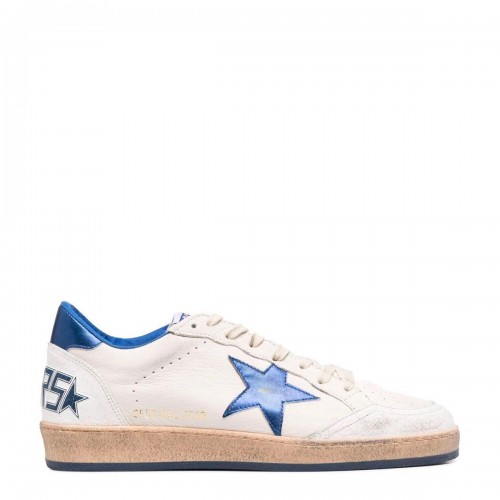 WHITE AND BLUE LEATHER BALLSTAR SNEAKERS
