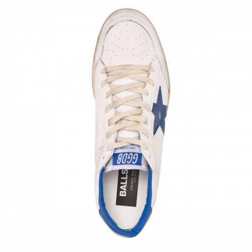 WHITE AND BLUE LEATHER BALLSTAR SNEAKERS