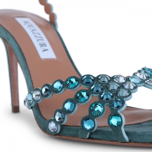 TURQUOISE LEATHER TEQUILA SANDALS 85