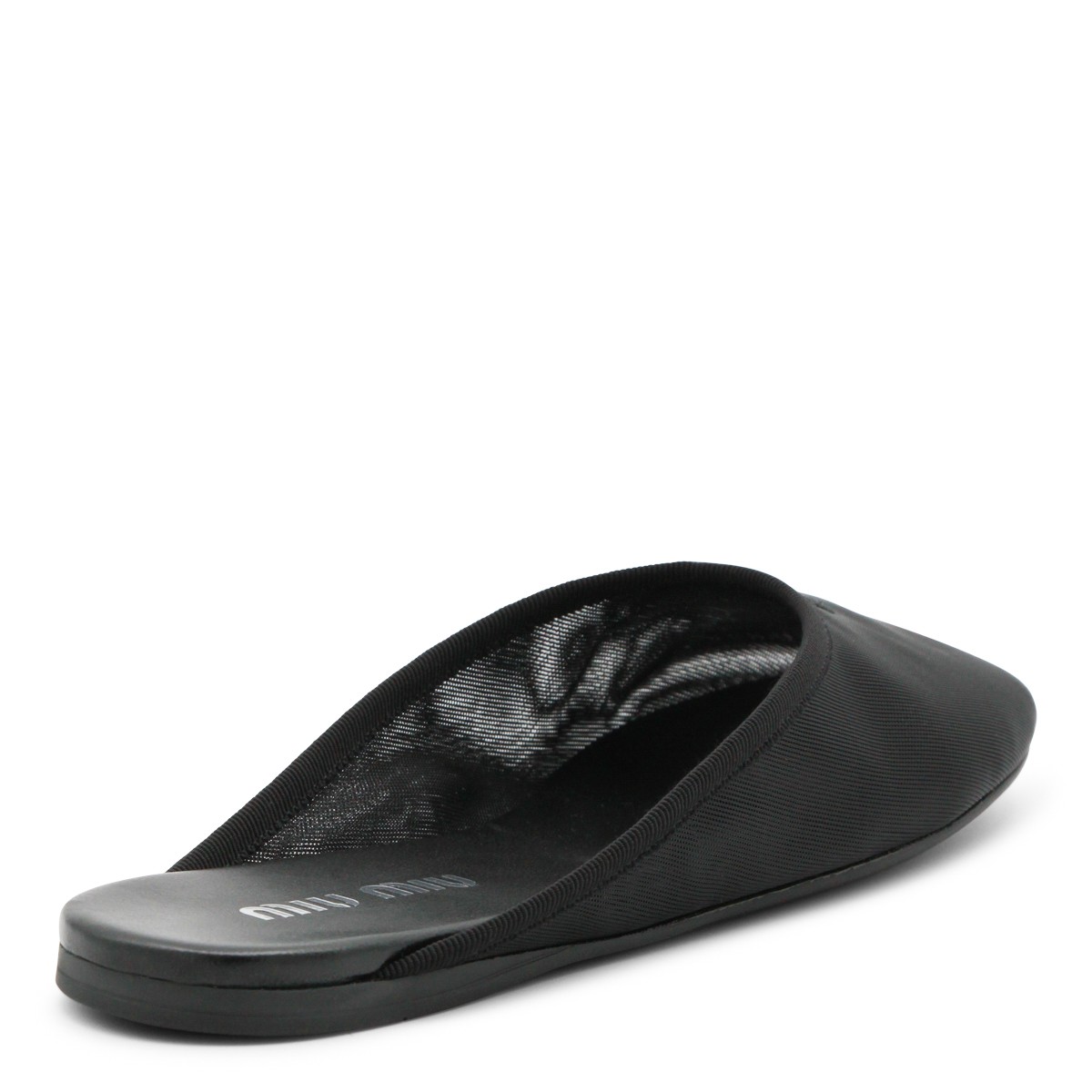BLACK LEATHER FLATS