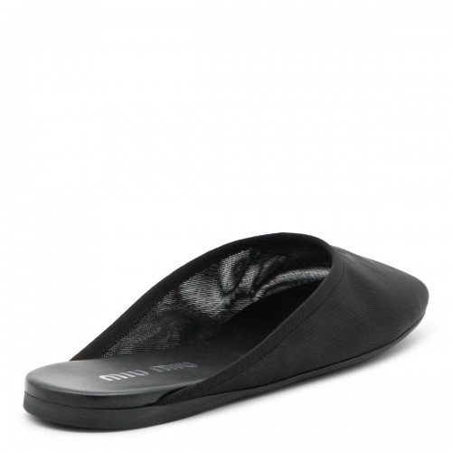 BLACK LEATHER FLATS