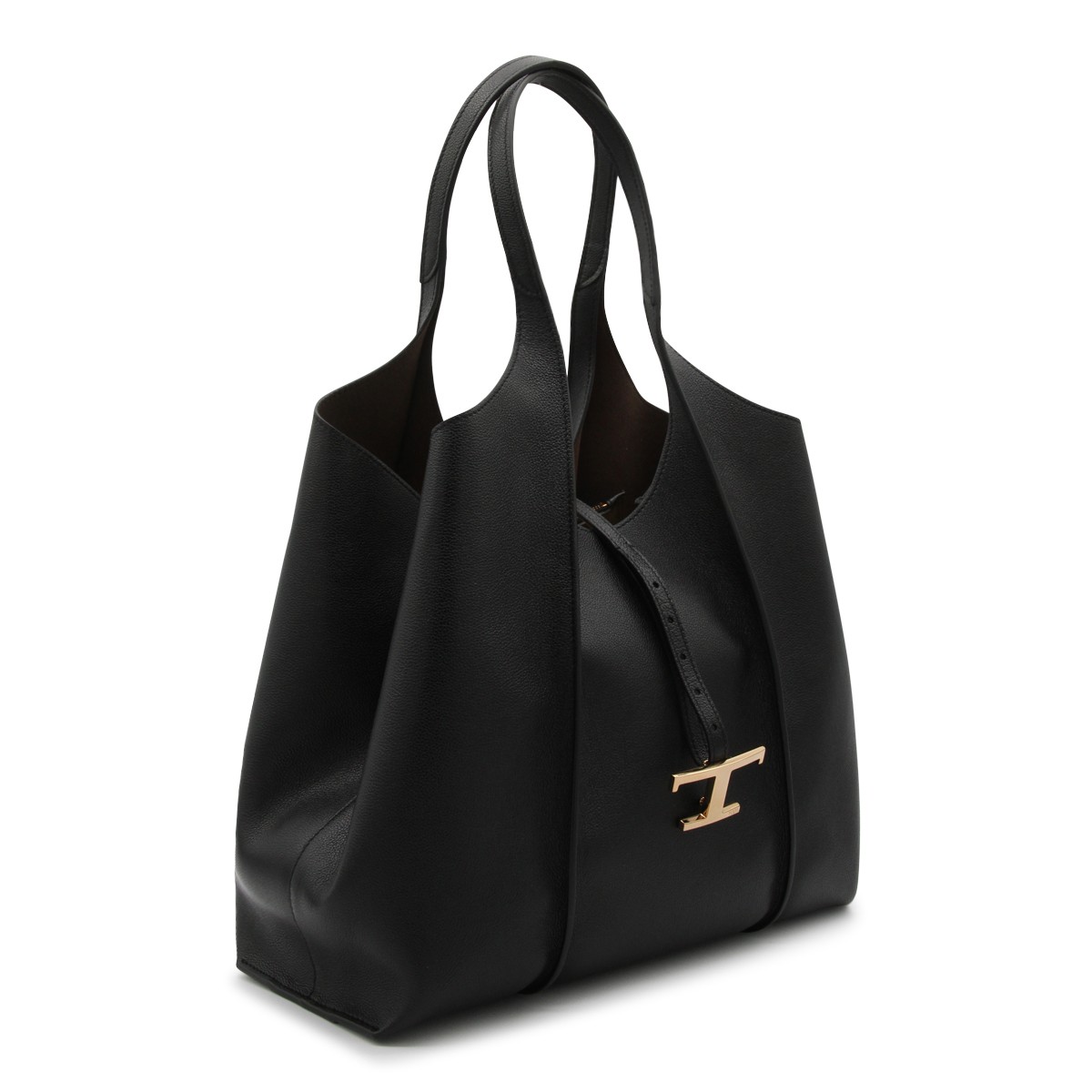 BLACK LEATHER TOTE BAG