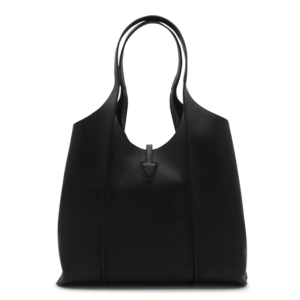 BLACK LEATHER TOTE BAG