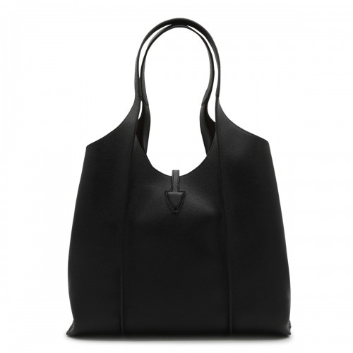 BLACK LEATHER TOTE BAG
