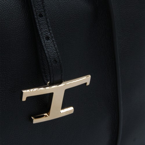 BLACK LEATHER TOTE BAG