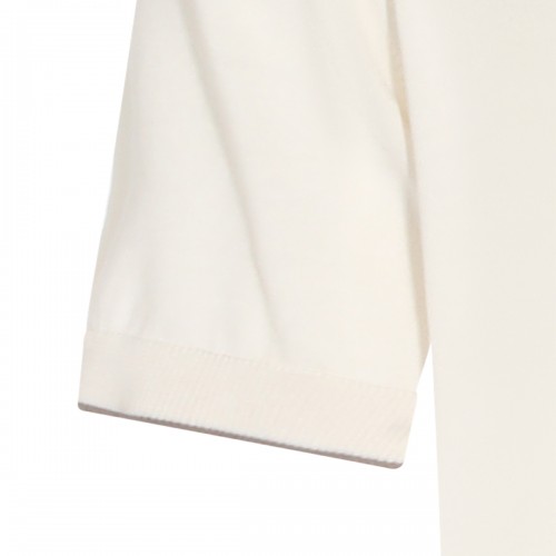 WHITE COTTON POLO SHIRT