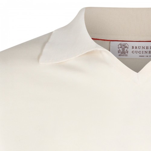 WHITE COTTON POLO SHIRT