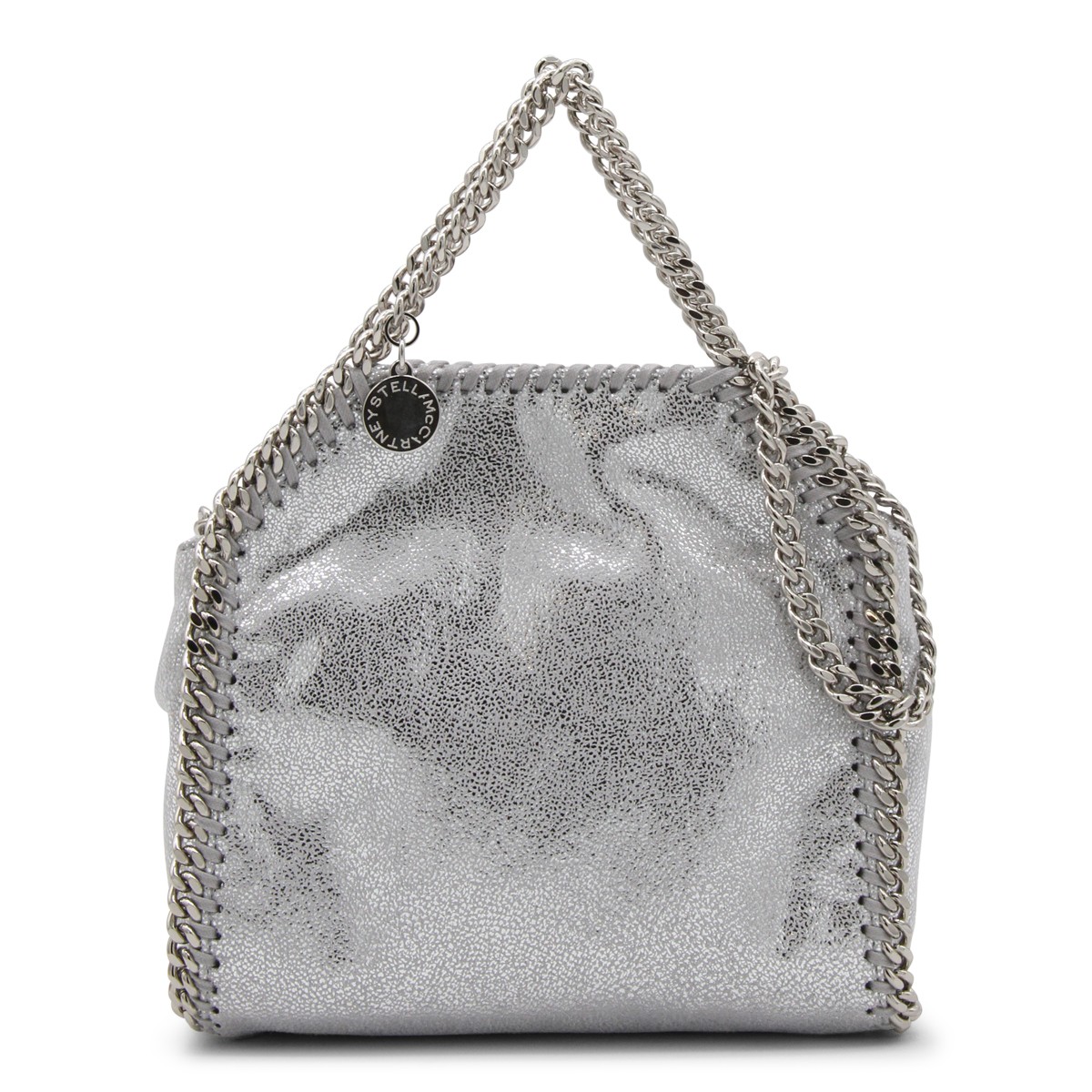 SILVER METAL FAUX LEATHER FALABELLA...