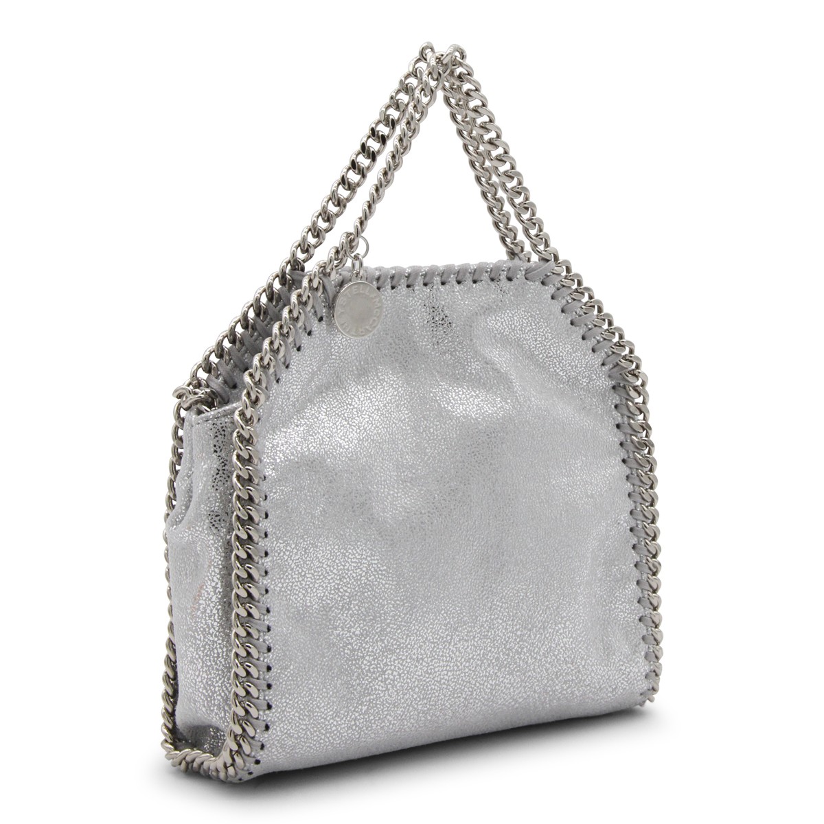 SILVER METAL FAUX LEATHER FALABELLA...