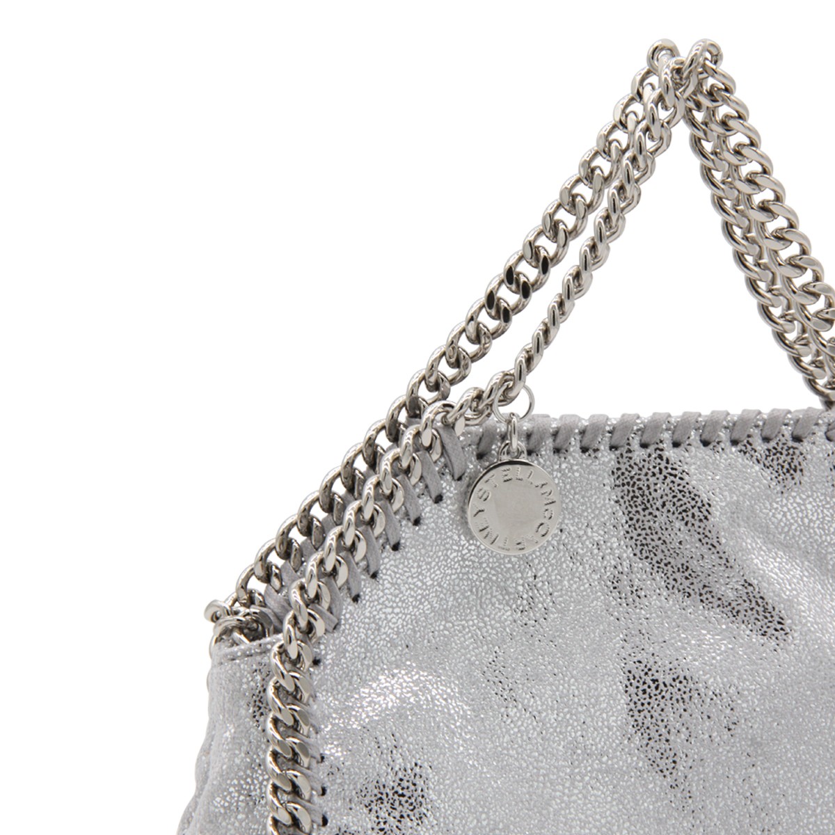 SILVER METAL FAUX LEATHER FALABELLA...