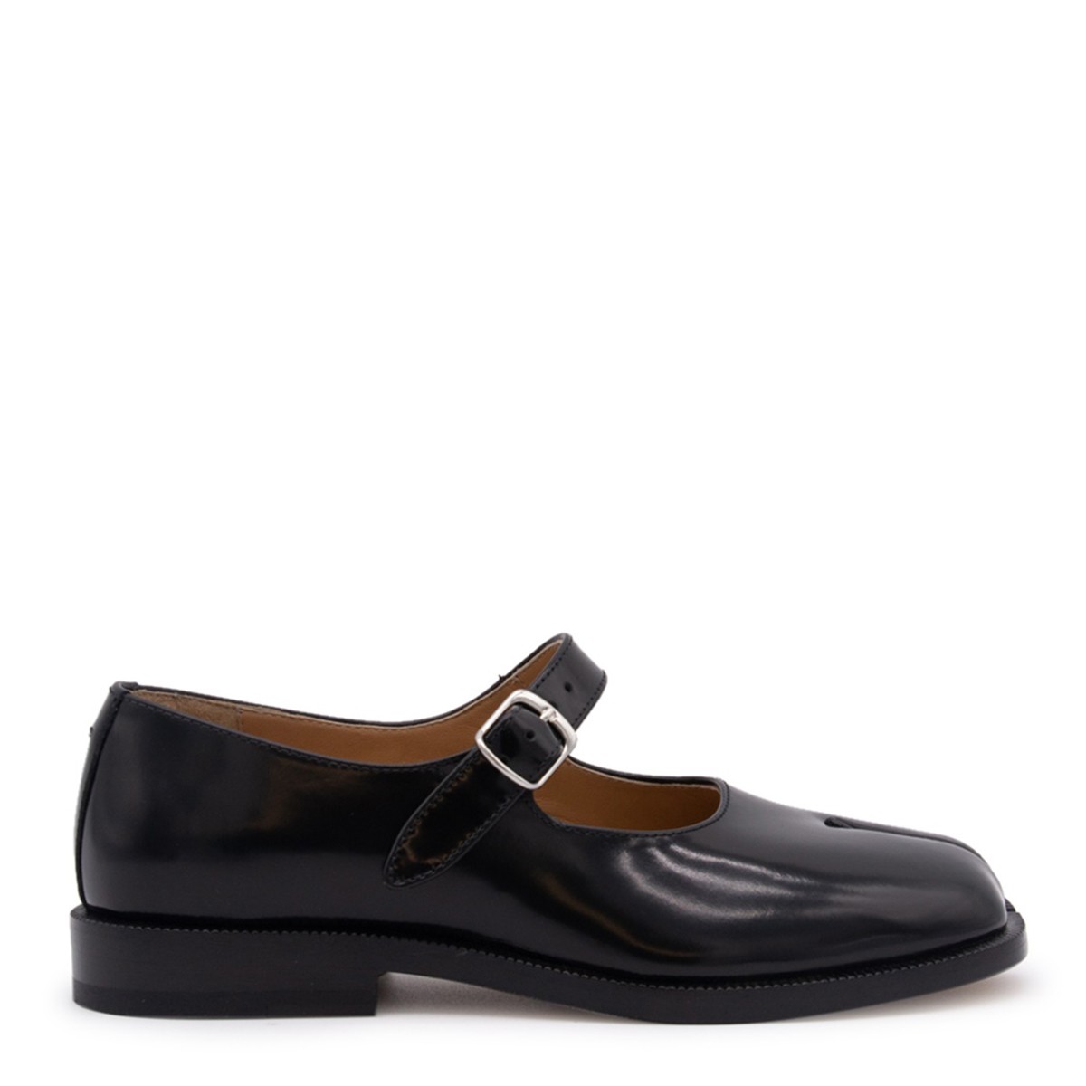 BLACK LEATHER TABI SHOES