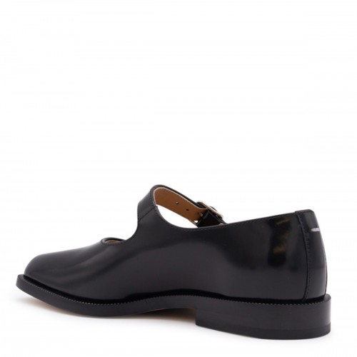 BLACK LEATHER TABI SHOES