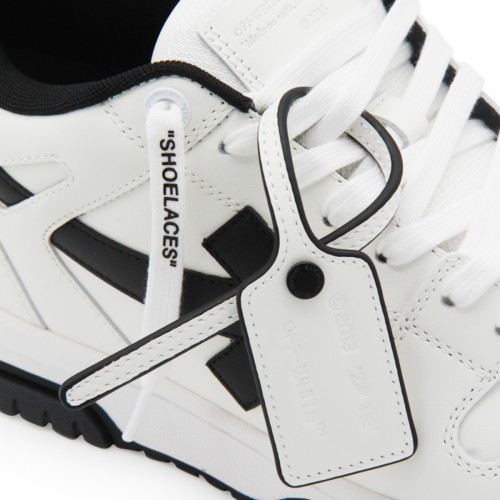 WHITE AND BLACK LEATHER OUT OF OFFICE SNEAKERS