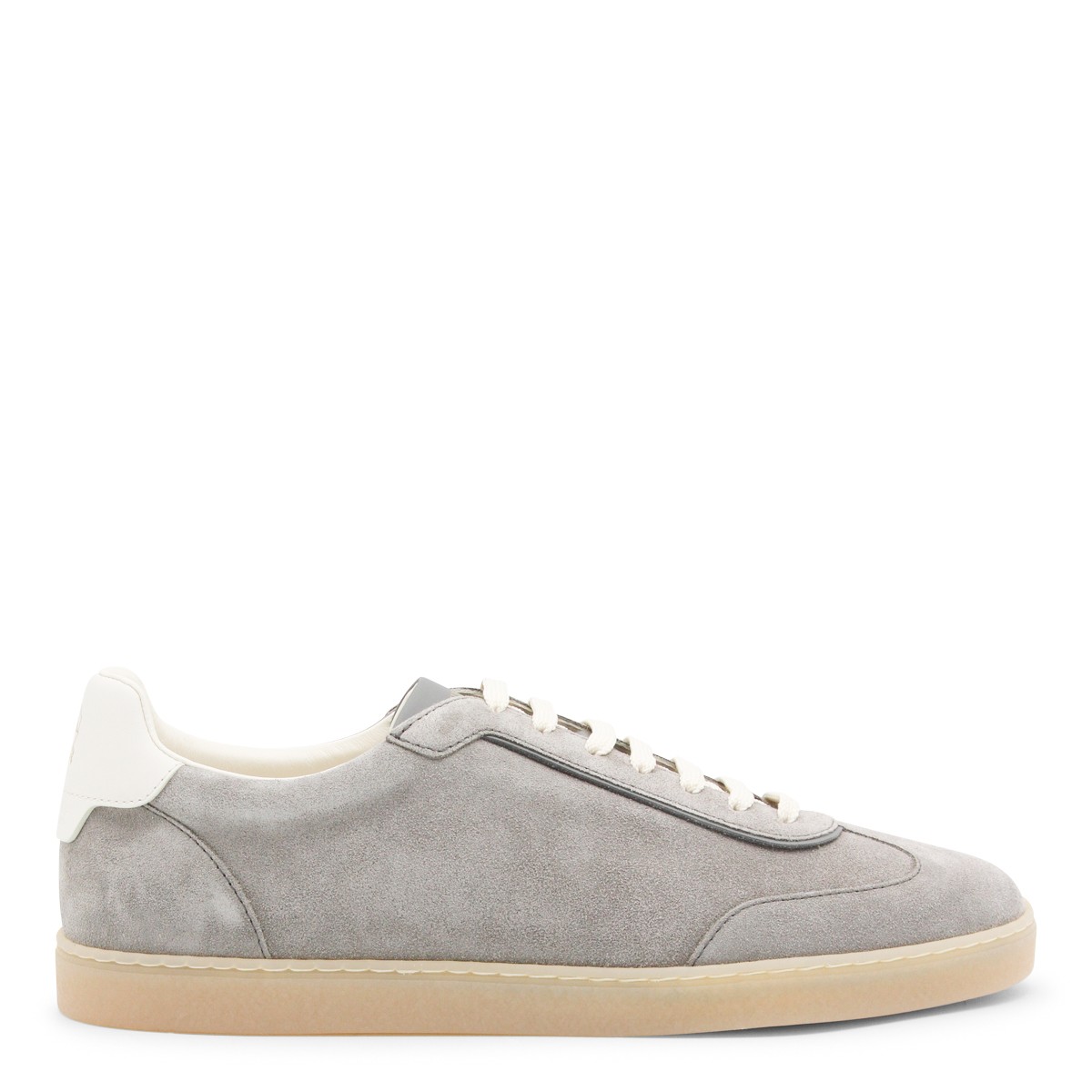 GREY LEATHER SNEAKERS