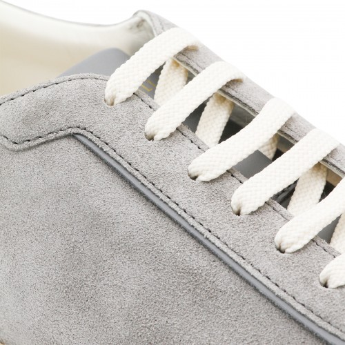 GREY LEATHER SNEAKERS