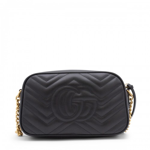 BLACK LEATHER CROSSBODY BAG