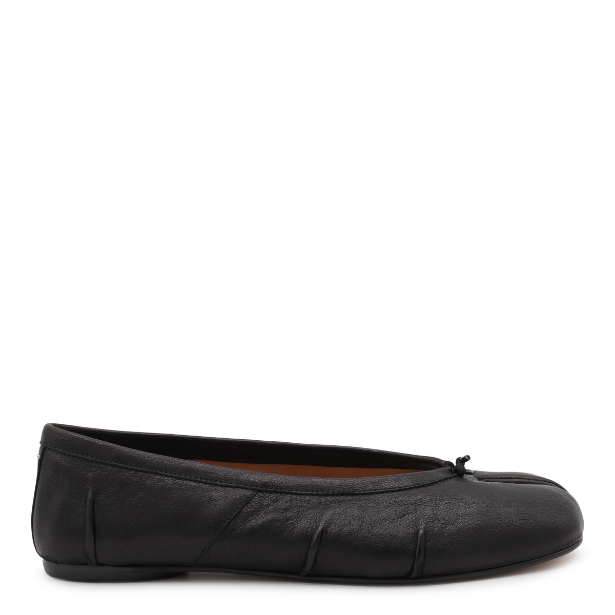 BLACK LEATHER FLATS