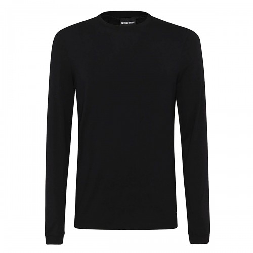 BLACK VISCOSE BLEND T-SHIRT