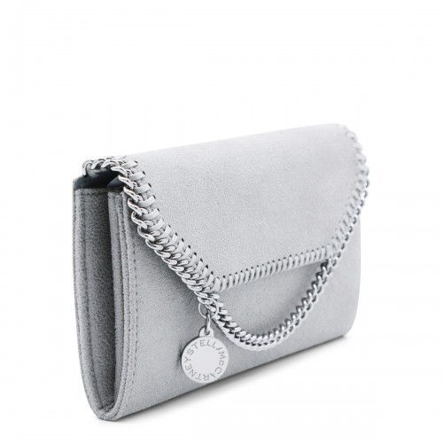 LIGHT GREY FAUX LEATHER CONTINENTAL WALLET CROSSBODY BAG