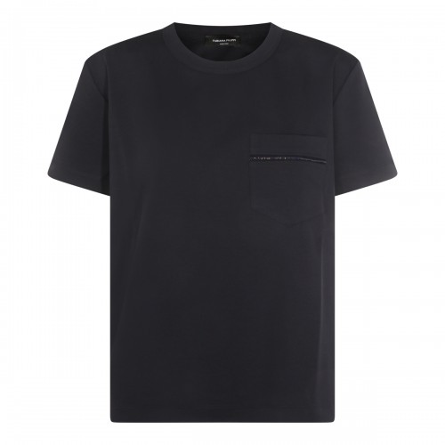 NAVY VISCOSE T-SHIRT