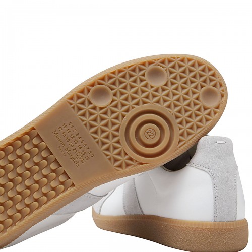 WHITE AND GREY LEATHER REPLICA SNEAKERS