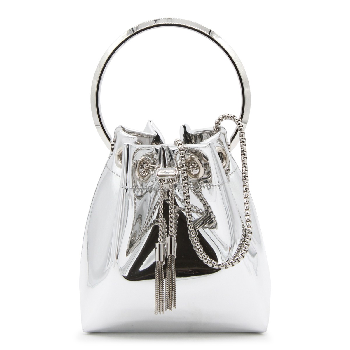 SILVER LEATHER BON BON SATCHEL