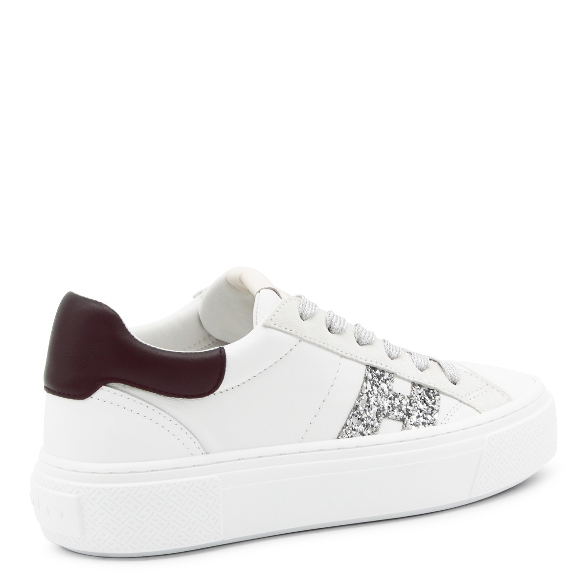 WHITE AND BLACK LEATHER SNEAKERS