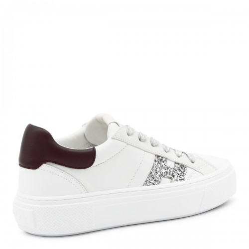WHITE AND BLACK LEATHER SNEAKERS