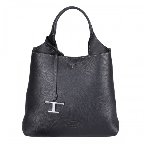 BLACK LEATHER TOTE