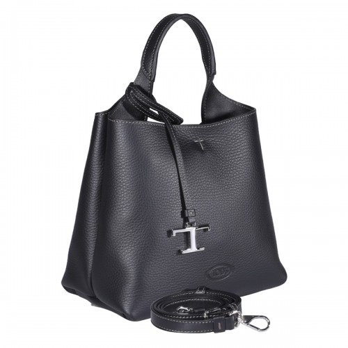 BLACK LEATHER TOTE