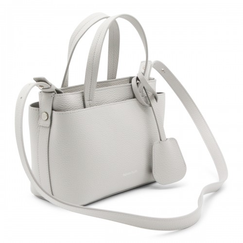 GREY LEATHER TOP HANDLE BAG 2