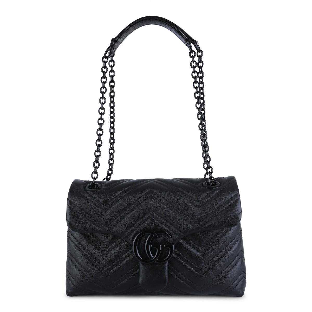 BLACK LEATHER SHOULDER BAG