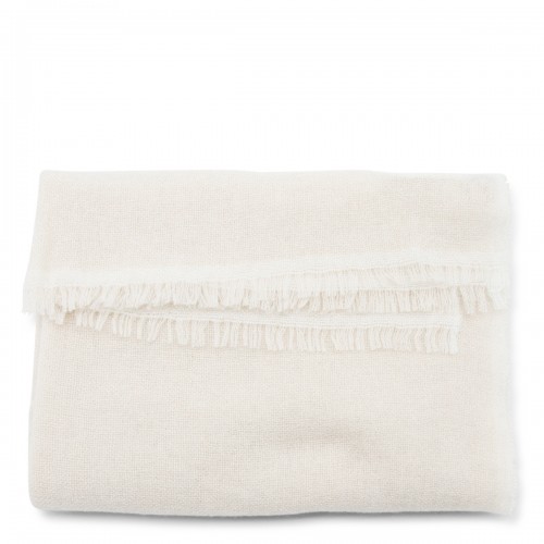 WHITE CASHMERE SCARF