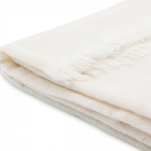 WHITE CASHMERE SCARF