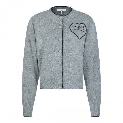 GREY WOOL BLEND KNITWEAR
