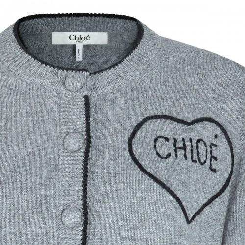 GREY WOOL BLEND KNITWEAR
