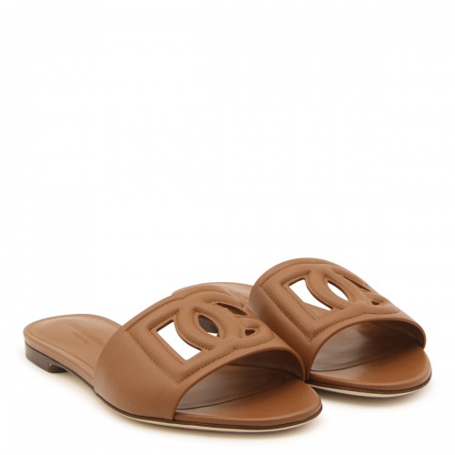 LIGHT BROWN LEATHER FLATS 2