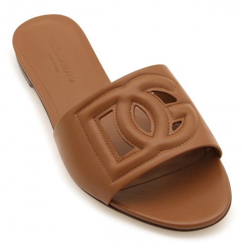 LIGHT BROWN LEATHER FLATS