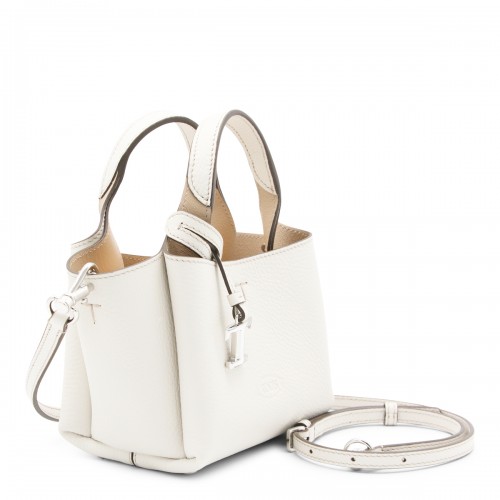 WHITE LEATHER TOP HANDLE BAG 2