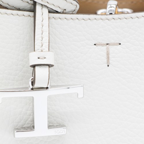 WHITE LEATHER TOP HANDLE BAG