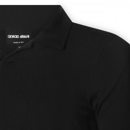 BLACK COTTON POLO SHIRT