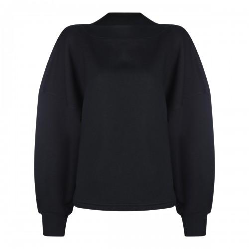 BLACK COTTON SWEATSHIRT