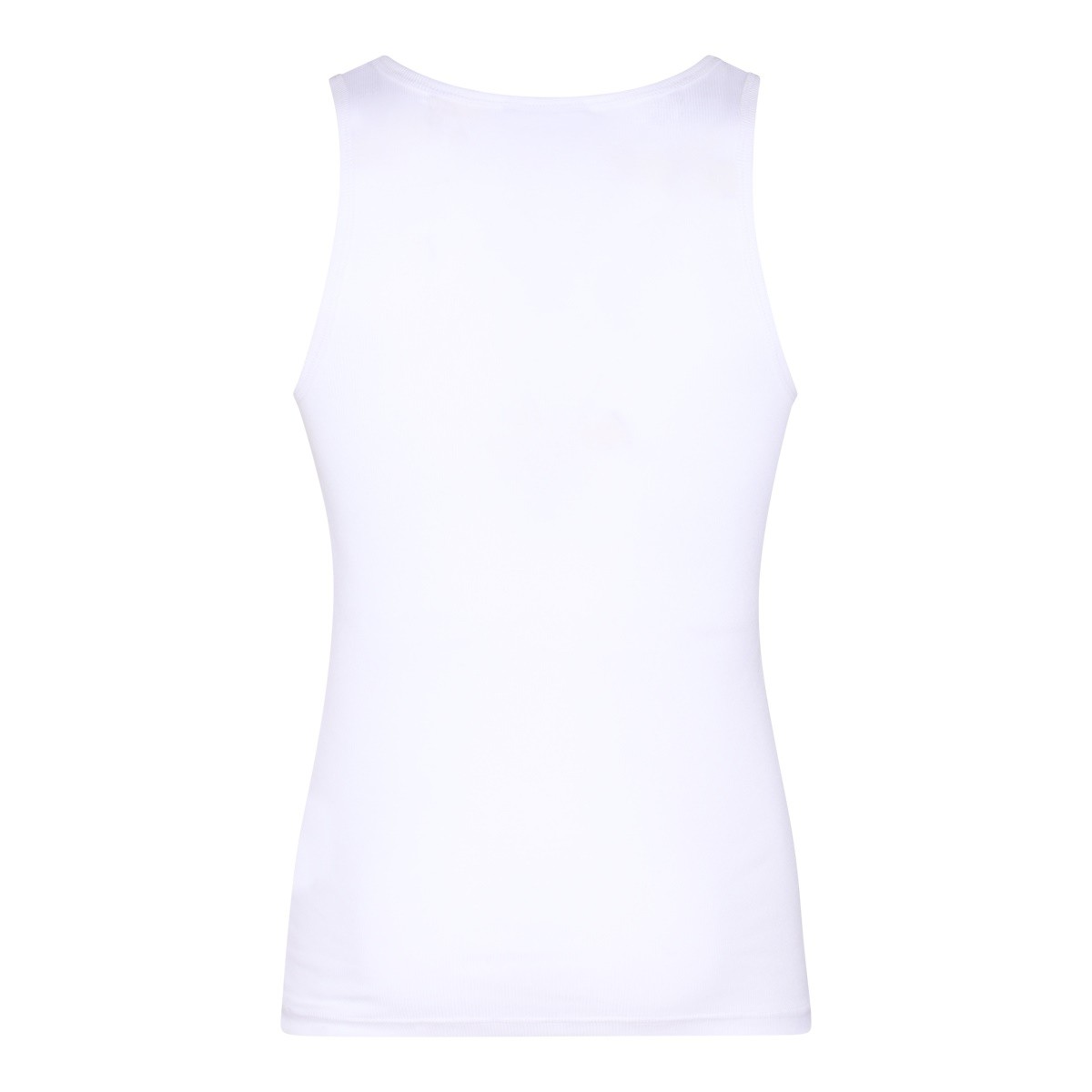 WHITE COTTON BLEND TANK TOP