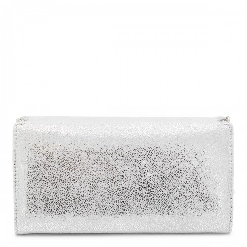 SILVER FAUX LEATHER CONTINENTAL WALLET CROSSBODY BAG
