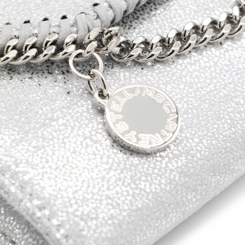 SILVER FAUX LEATHER CONTINENTAL WALLET CROSSBODY BAG