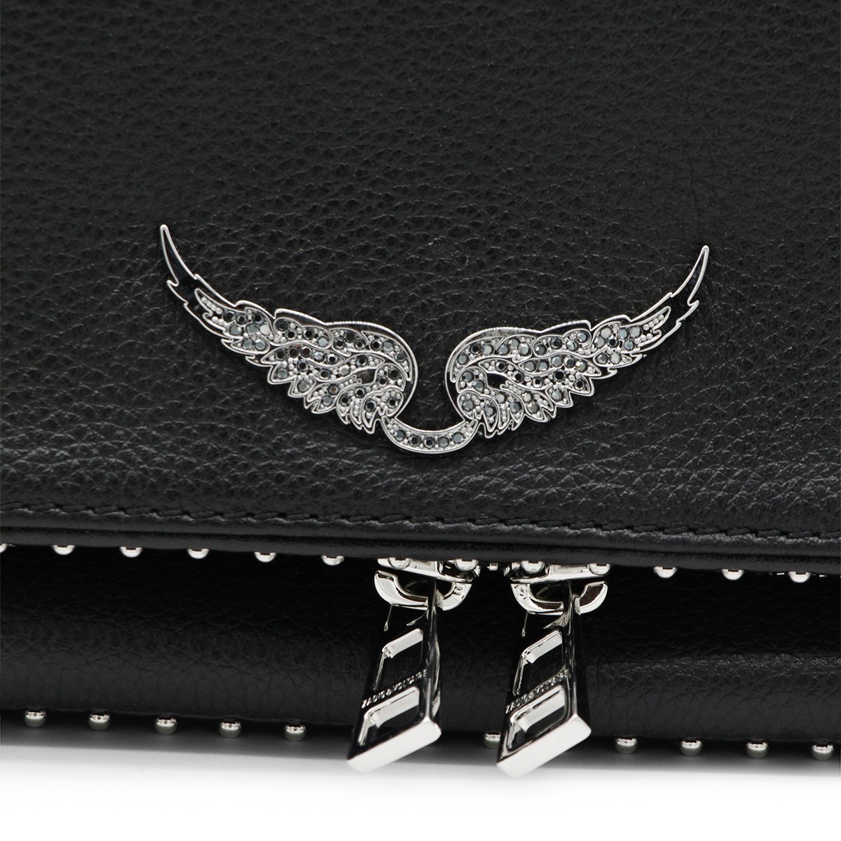 BLACK ROCK GRAINED LEATHER SHOULDER BAG