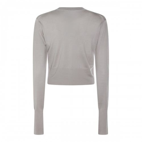 LIGHT GREY WOOL BLEND KNITWEAR